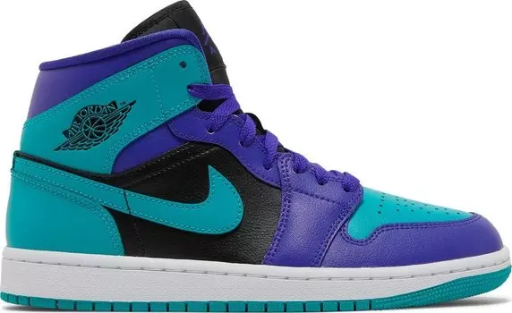 Кроссовки Wmns Air Jordan 1 Mid Black Grape, фиолетовый