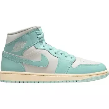 Кроссовки WMNS Air Jordan 1 Mid, цвет Beige/Leichtes Mintgrn/Muslin Beige