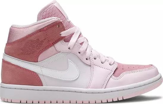 Кроссовки Wmns Air Jordan 1 Mid Digital Pink, розовый