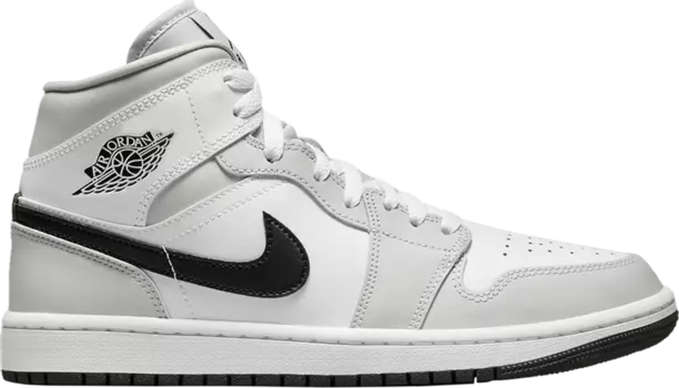 Кроссовки Wmns Air Jordan 1 Mid Grey Fog, белый