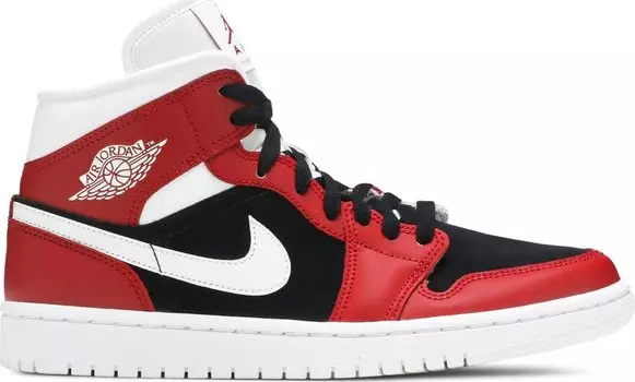 Кроссовки Wmns Air Jordan 1 Mid Gym Red Black, красный
