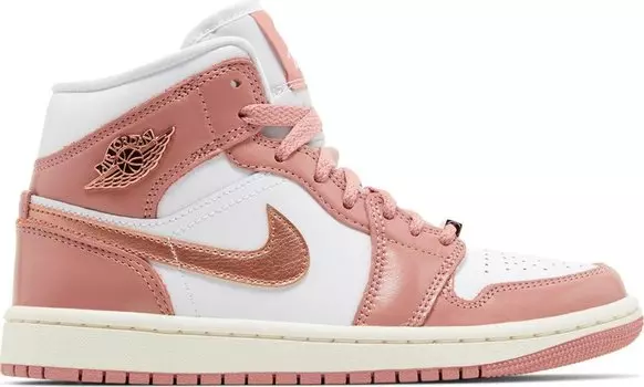 Кроссовки Wmns Air Jordan 1 Mid SE 'Red Stardust', розовый
