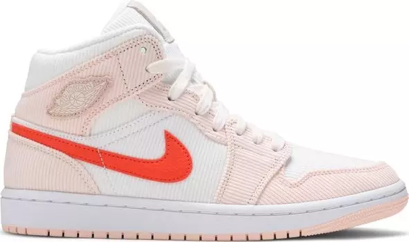Кроссовки Wmns Air Jordan 1 Mid SE Corduroy, кремовый