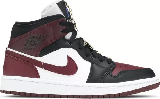 Кроссовки Wmns Air Jordan 1 Mid SE Gold Pendants, красный
