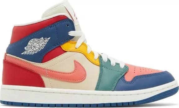 Кроссовки Wmns Air Jordan 1 Mid SE Multi-Color, разноцветный