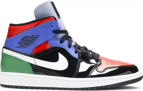 Кроссовки Wmns Air Jordan 1 Mid SE Multi Patent, разноцветный