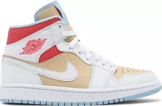 Кроссовки Wmns Air Jordan 1 Mid SE Sesame, коричневый