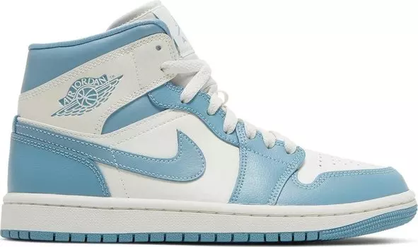 Кроссовки Wmns Air Jordan 1 Mid University Blue, белый