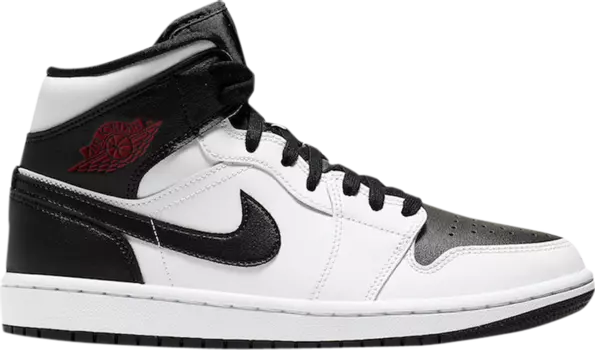 Кроссовки Wmns Air Jordan 1 Mid White Black, белый