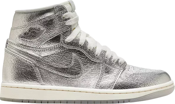 Кроссовки Wmns Air Jordan 1 Retro High OG 'Chrome', серебряный