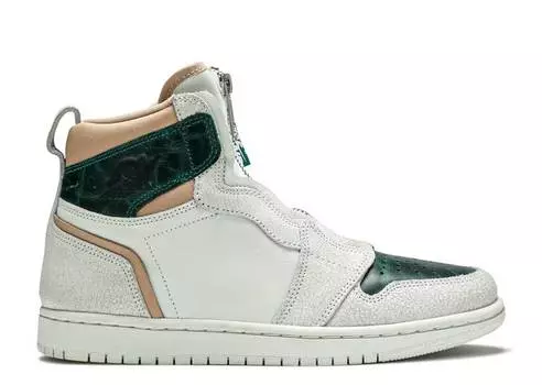 Кроссовки WMNS AIR JORDAN 1 RETRO HIGH ZIP 'MYSTIC GREEN', белый