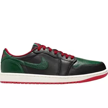 Кроссовки WMNS Air Jordan 1 Retro Low OG Italy, цвет Schwarz/Gorge Grn/Varsity Rot/Beige