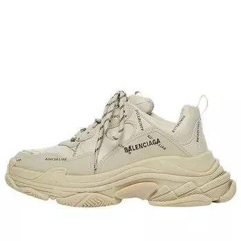 Кроссовки (WMNS) Balenciaga Triple S Sneaker 'All Over Logo - Beige' 524039W2FA19710, кремовый