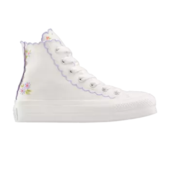 Кроссовки Wmns Chuck Taylor All Star Lift Platform High 'Scalloped Edges Embroidered Flowers', белый