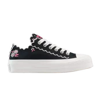 Кроссовки Wmns Chuck Taylor All Star Lift Platform Low 'Embroidered Flowers - Black', черный