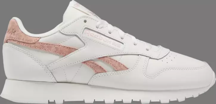 Кроссовки wmns classic leather 'chalk aura orange' Reebok, белый