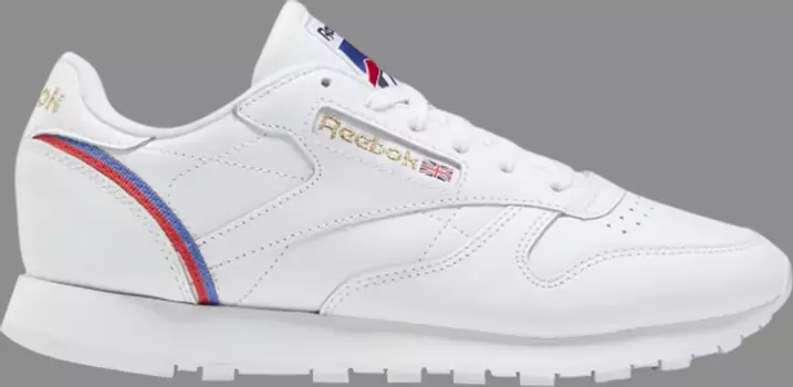 Кроссовки wmns classic leather 'collage of flags' Reebok, белый