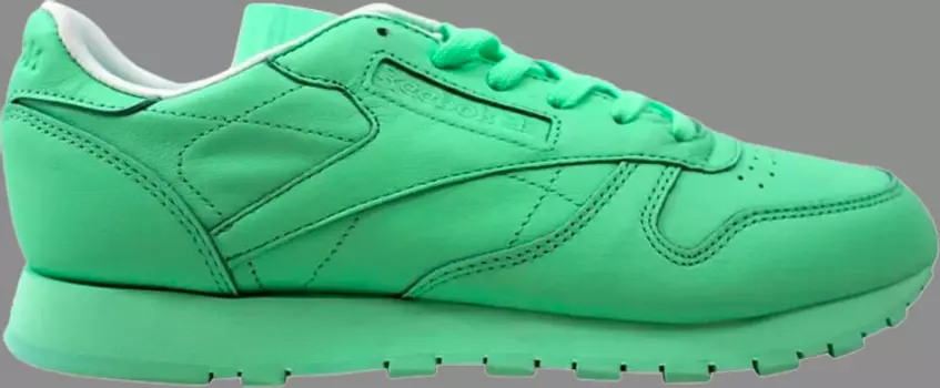 Кроссовки wmns classic leather 'pastels - mint green' Reebok, зеленый