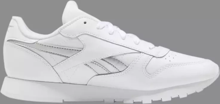 Кроссовки wmns classic leather 'white silver metallic' Reebok, белый