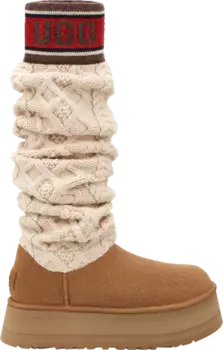 Кроссовки Wmns Classic Sweater Letter Tall 'Chestnut', коричневый