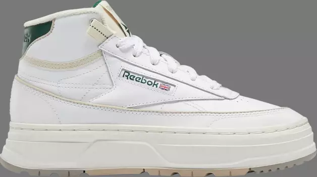 Кроссовки wmns club c geo mid 'white dark green' Reebok, белый