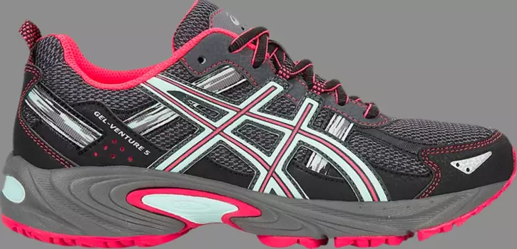 Кроссовки wmns gel venture 5 wide 'carbon diva pink bay' Asics, серый
