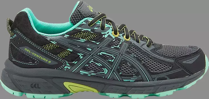 Кроссовки wmns gel venture 6 'black neon lime' Asics, черный