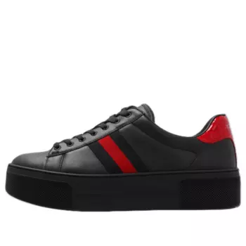 Кроссовки (WMNS) Gucci Ace Leather Platform 'Black', черный