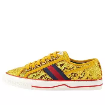 Кроссовки (WMNS) GUCCI Tennis 1977 'Gold Sequin Satin', желтый