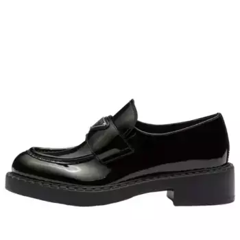 Кроссовки (WMNS) PRADA Chocolate 50mm Loafer 'Black Patent Leather', черный