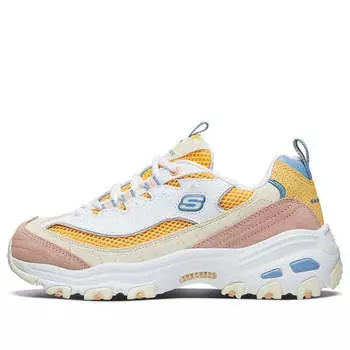 Кроссовки (WMNS) Skechers D'Lites 1.0 low running Shoes GS White/Yellow, белый