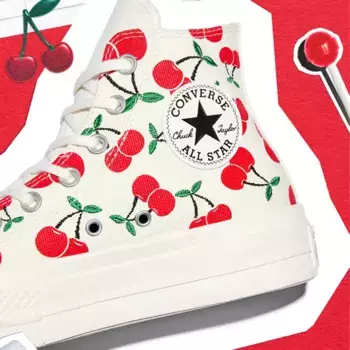 Кроссовки Womens Converse Chuck Taylor All Star Lift Hi Sneaker, цвет Egret/Cherries