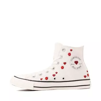 Кроссовки Womens Converse Chuck Taylor All Star Hearts And Roses High-Top Sneaker, белый