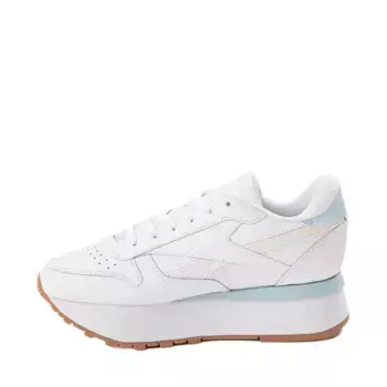 Кроссовки Womens Reebok Classic Leather Triple Lift Athletic Shoe, белый/голубой