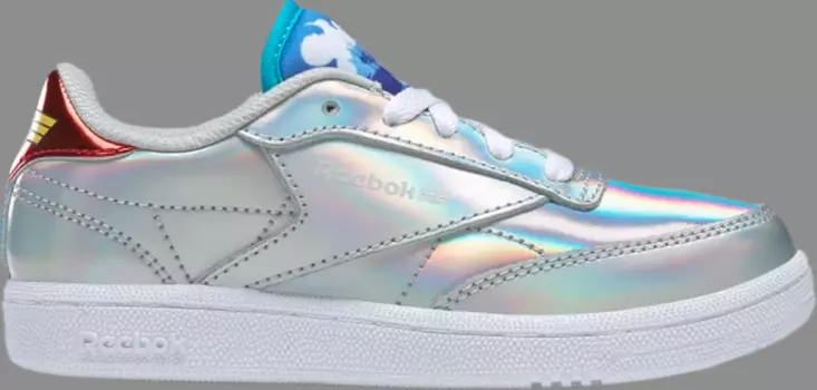 Кроссовки wonder woman 1984 x club c 85 little kid 'air flight' Reebok, серебряный