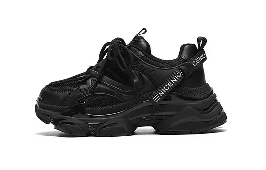 Кроссовки WOOS BOBO Chunky Sneakers Women's Low-top, черный