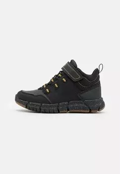 Кроссовки высокие FLEXYPER BOY ABX Geox, цвет black/dark yellow