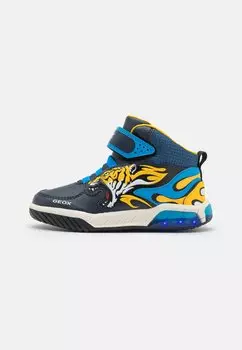 Кроссовки высокие INEK LIGHT UP BOY Geox, цвет navy/yellow