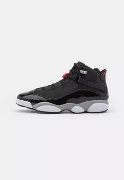 Кроссовки высокие JORDAN 6 RINGS , цвет black/fire red/white/metallic silver
