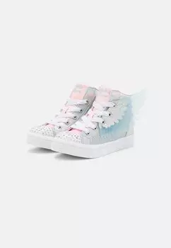 Кроссовки высокие Twi-Lites 2.0 Skechers, серебристый/розовый с синей окантовкой
