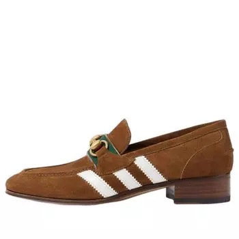 Кроссовки x adidas loafer 'light brown suede' Gucci, коричневый