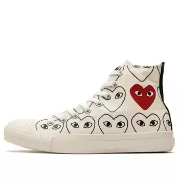 Кроссовки x comme des garcons play chuck 70 hi heart print 'white red' Converse, белый