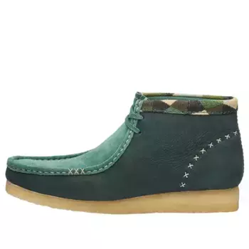 Кроссовки x end. wallabee boots 'artisan craft - green' Clarks, зеленый
