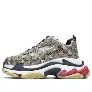 Кроссовки x gucci the hacker project triple s 'beige navy red' Balenciaga, бежевый