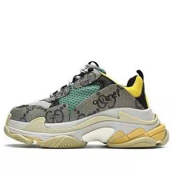 Кроссовки x gucci the hacker project triple s 'beige green' Balenciaga, бежевый