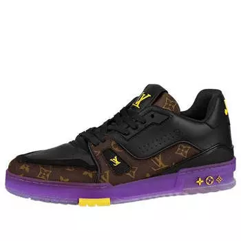 Кроссовки x lakers lv trainers 'brown monogram with black purple' Louis Vuitton, фиолетовый