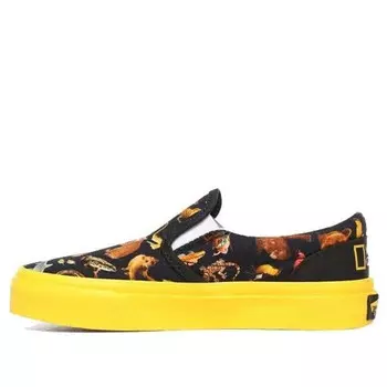 Кроссовки x national geographic classic slip-on kids black Vans, черный