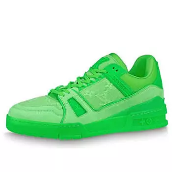 Кроссовки x virgin abloh trainer sneakers 'neon green with monogram fabric' Louis Vuitton, зеленый
