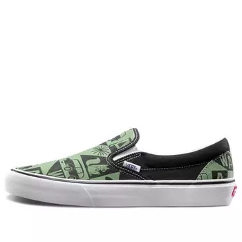 Кроссовки x yusuke hanai slip-on sf 'green' Vans, черный