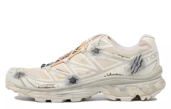 Кроссовки XT-6 унисекс с низким верхом, черные/белые/серые Salomon